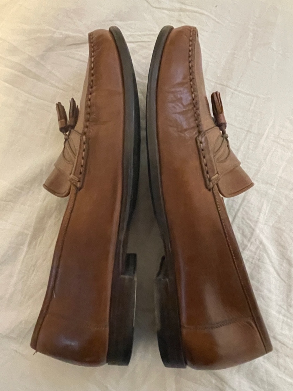 Santoni Brown Leather Loafers with Tassels - Picture 4 of 12